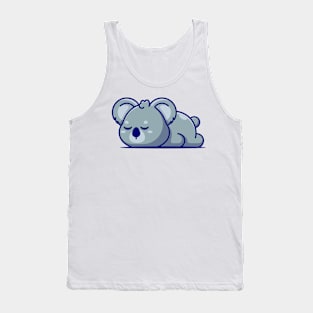 Cute koala sleeping cartoon illustration Tank Top